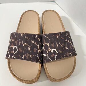 Veronica Beard Dresdyn Leopard Print Slide Sandals Platforms NWT Sz 10